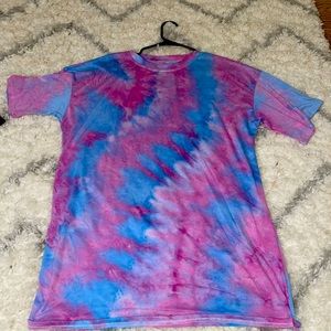 Oversized tie dye teeshirt dress
